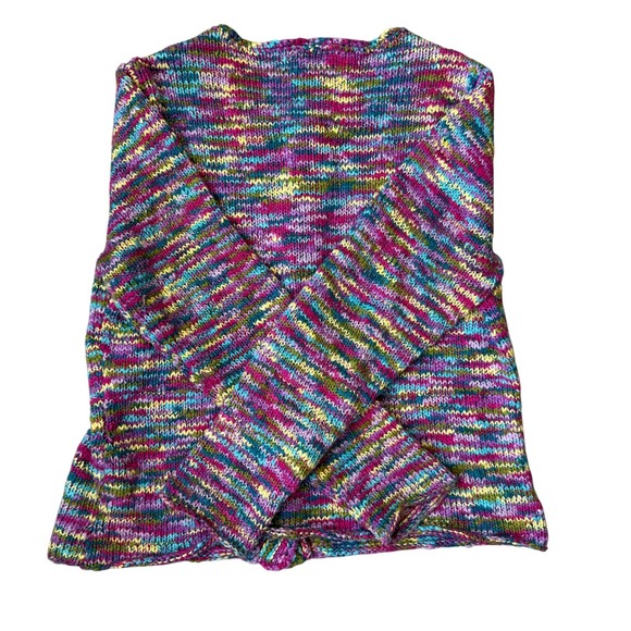 Vintage Talbots Women's Multicolor Cardigan Button Up Knit Heavy Cotton Sweater - Picture 7 of 7